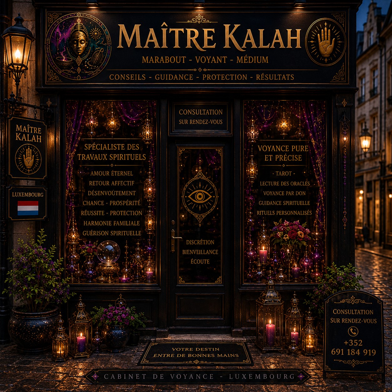 Maître Kalah dans son cabinet de consultation